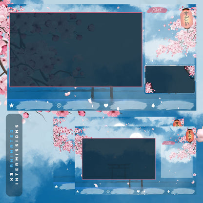 Premium Sakura Stream overlays Package