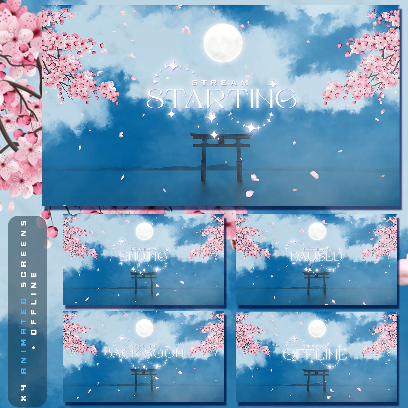 Premium Sakura Stream overlays Package