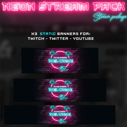 Animated Stream Package Blue Retro Neon