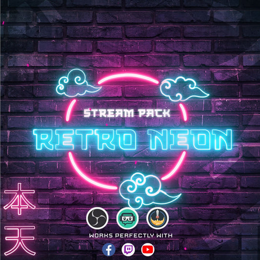Animated Stream Package Blue Retro Neon