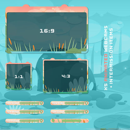 Animated Stream Package Frog Ocean