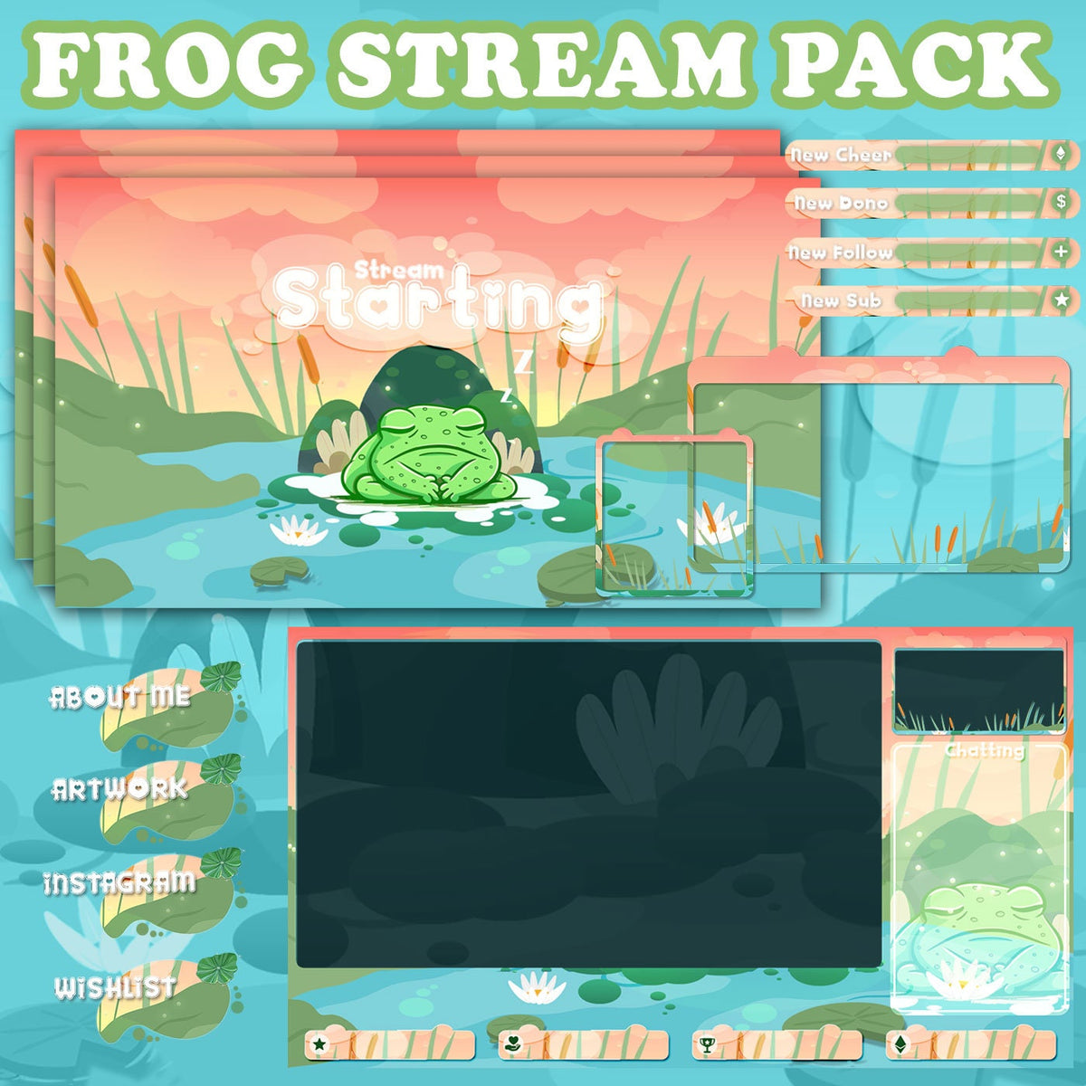 Animated Stream Package Frog Ocean – Streamlofi