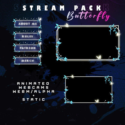 Premium Animated Twitch Butterfly Package