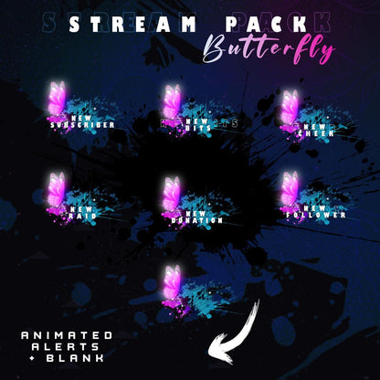 Premium Animated Twitch Butterfly Package