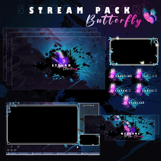Premium Animated Twitch Butterfly Package