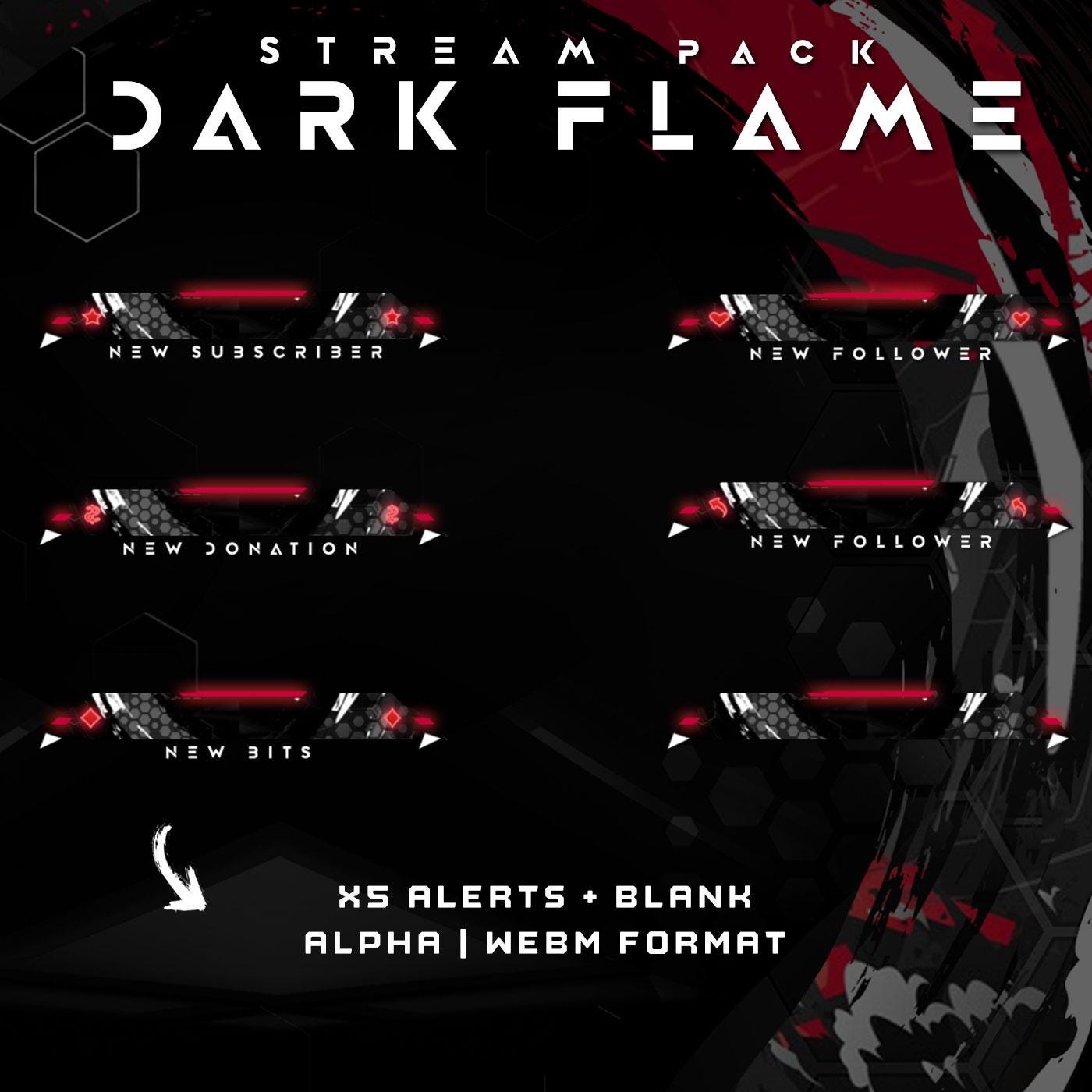 Animated Stream Package Dark Flame