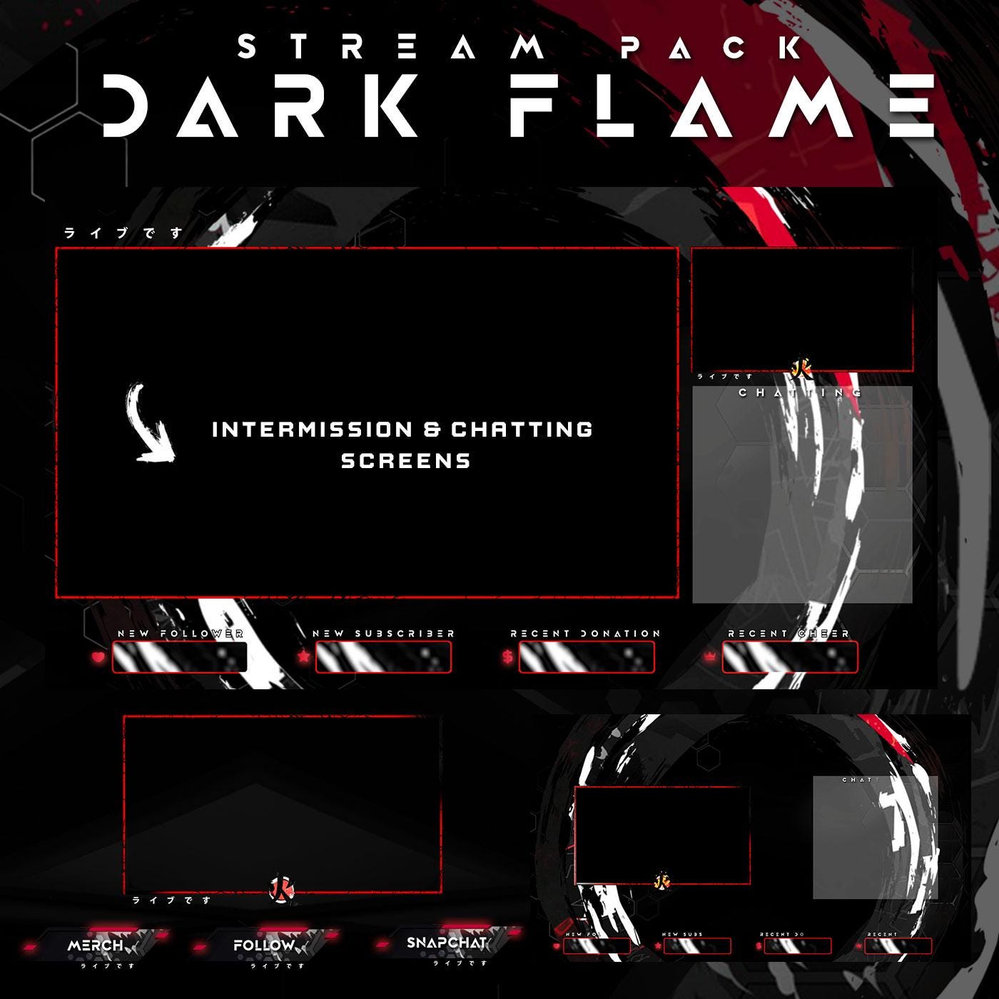 Animated Stream Package Dark Flame