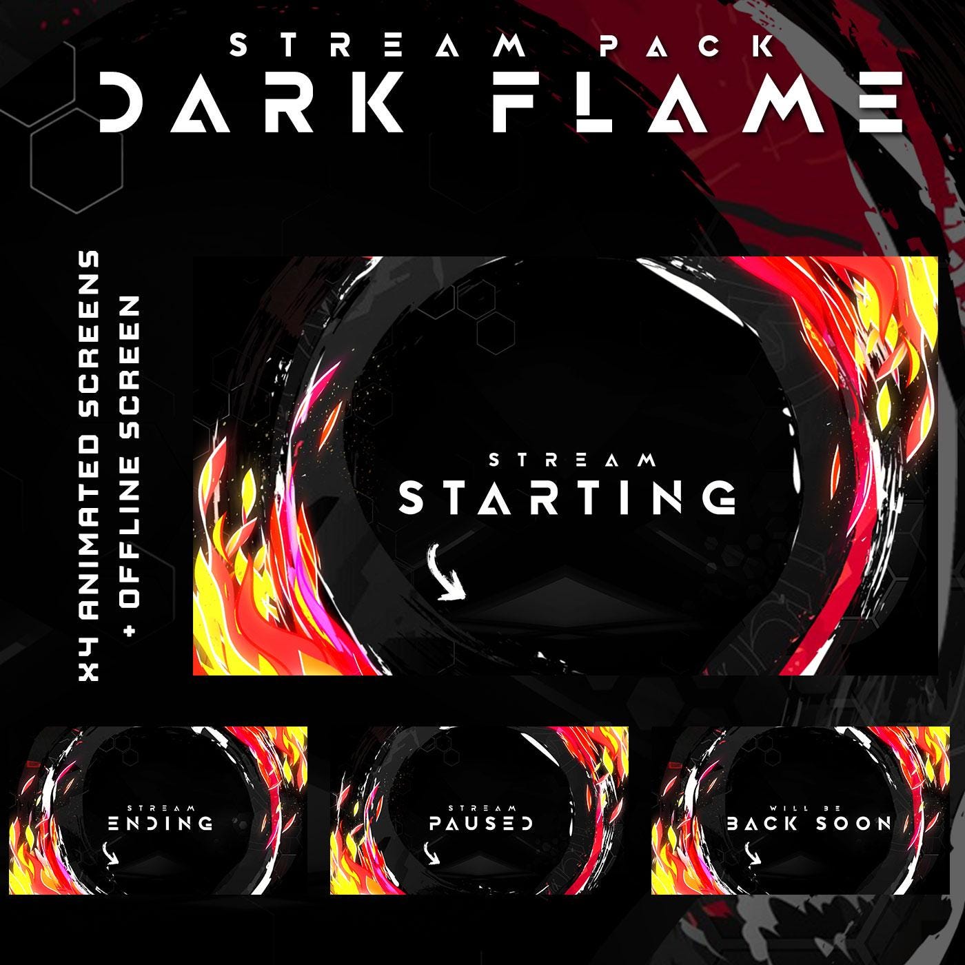 Animated Stream Package Dark Flame