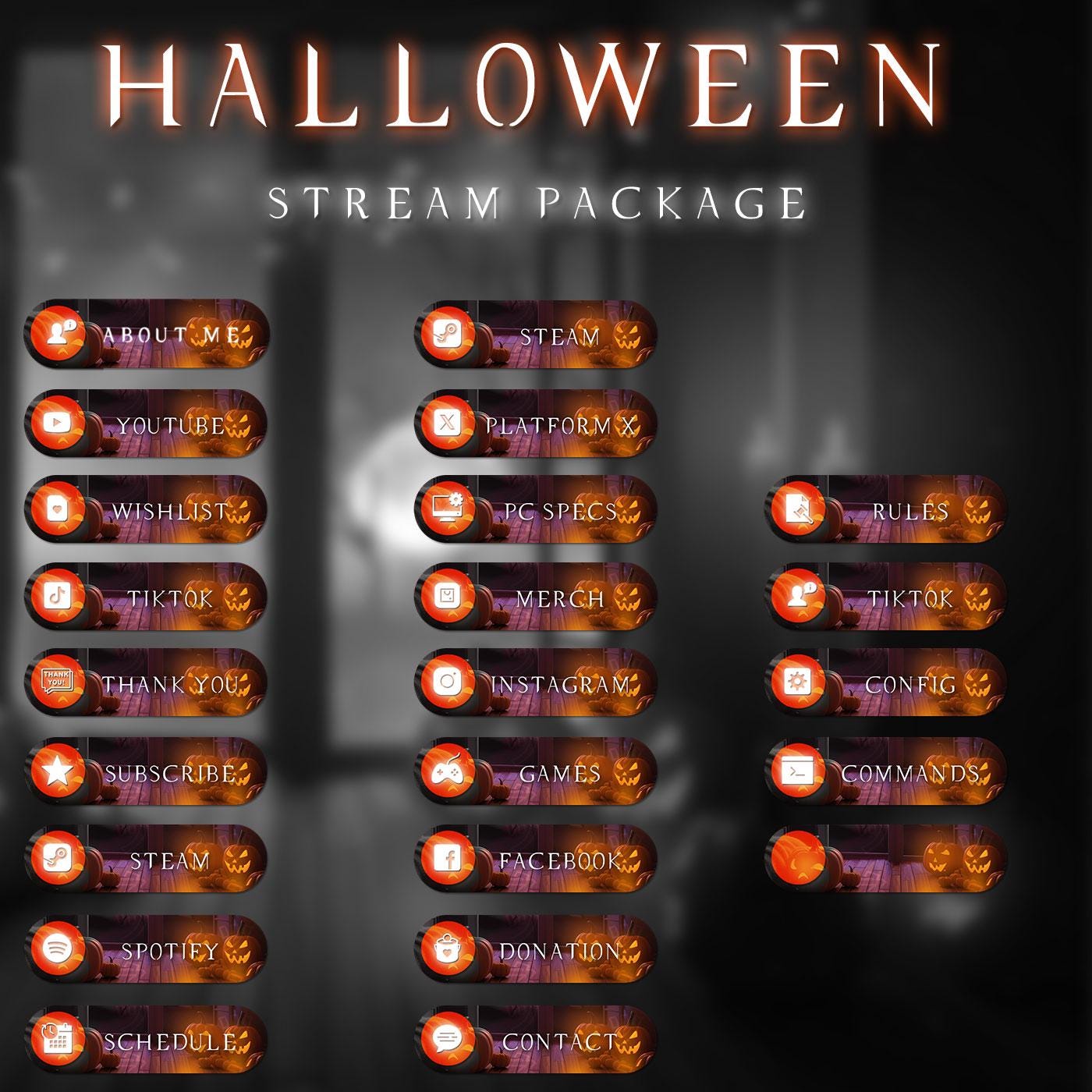 Twitch Overlay Halloween Package
