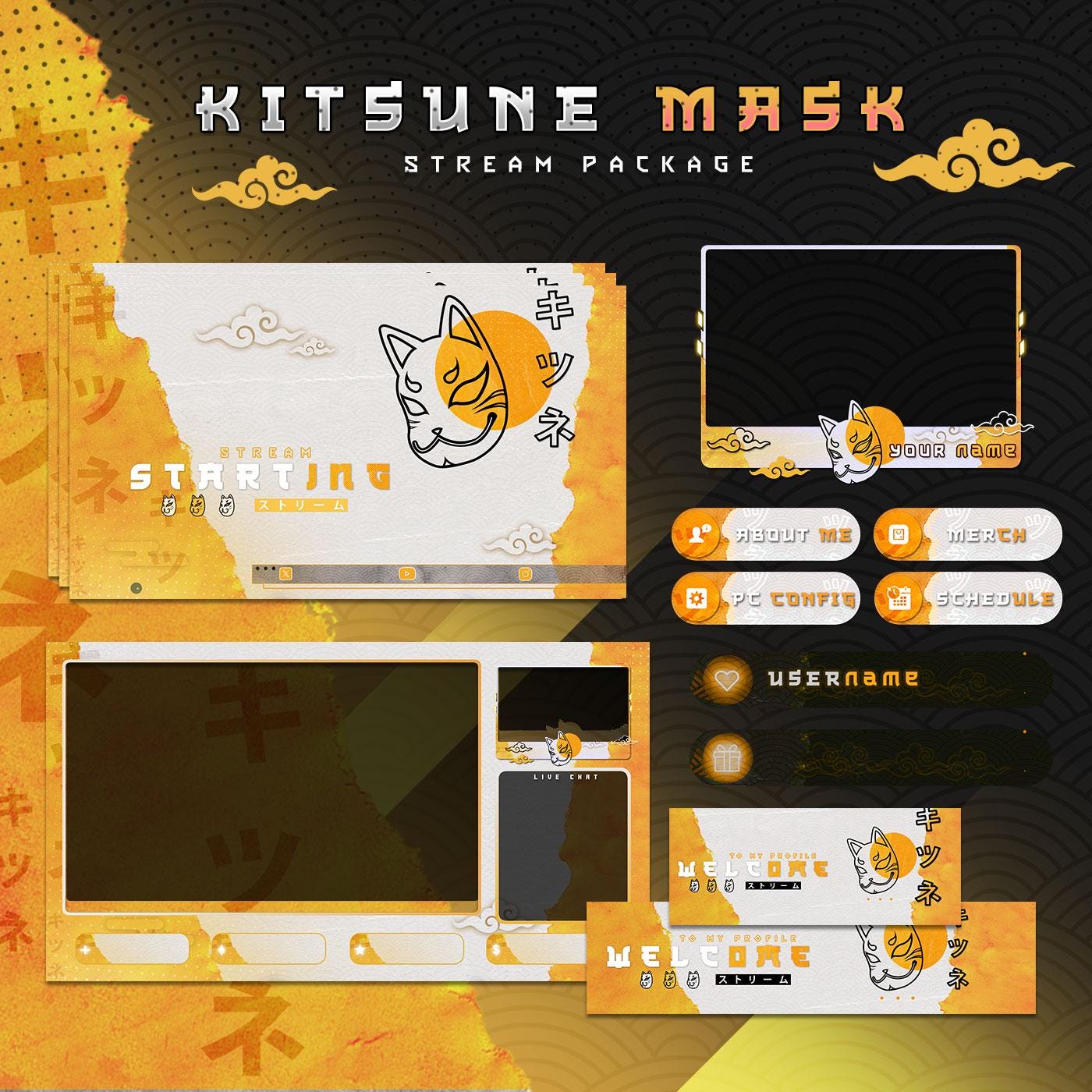 Animated kitsune Yellow Mask Package
