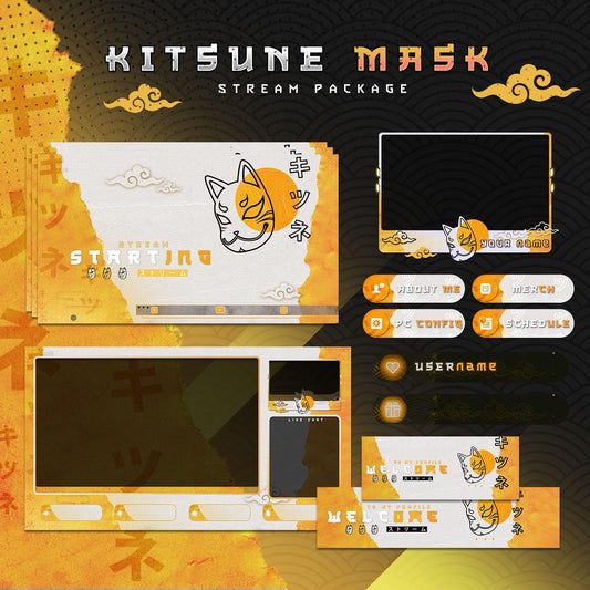 Animated kitsune Yellow Mask Package