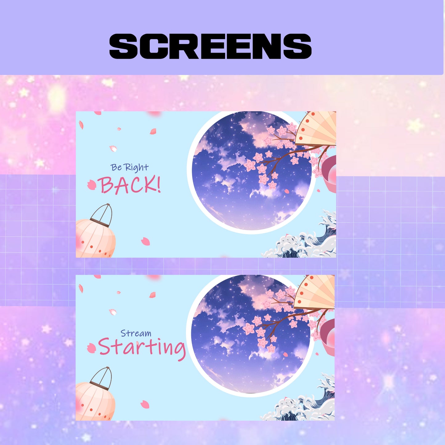 Blossom Cherry Stream Package Twitch overlays full stream package