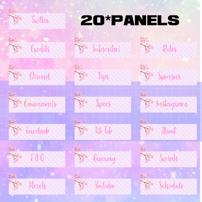 Blossom Cherry Stream Package Twitch overlays full stream package