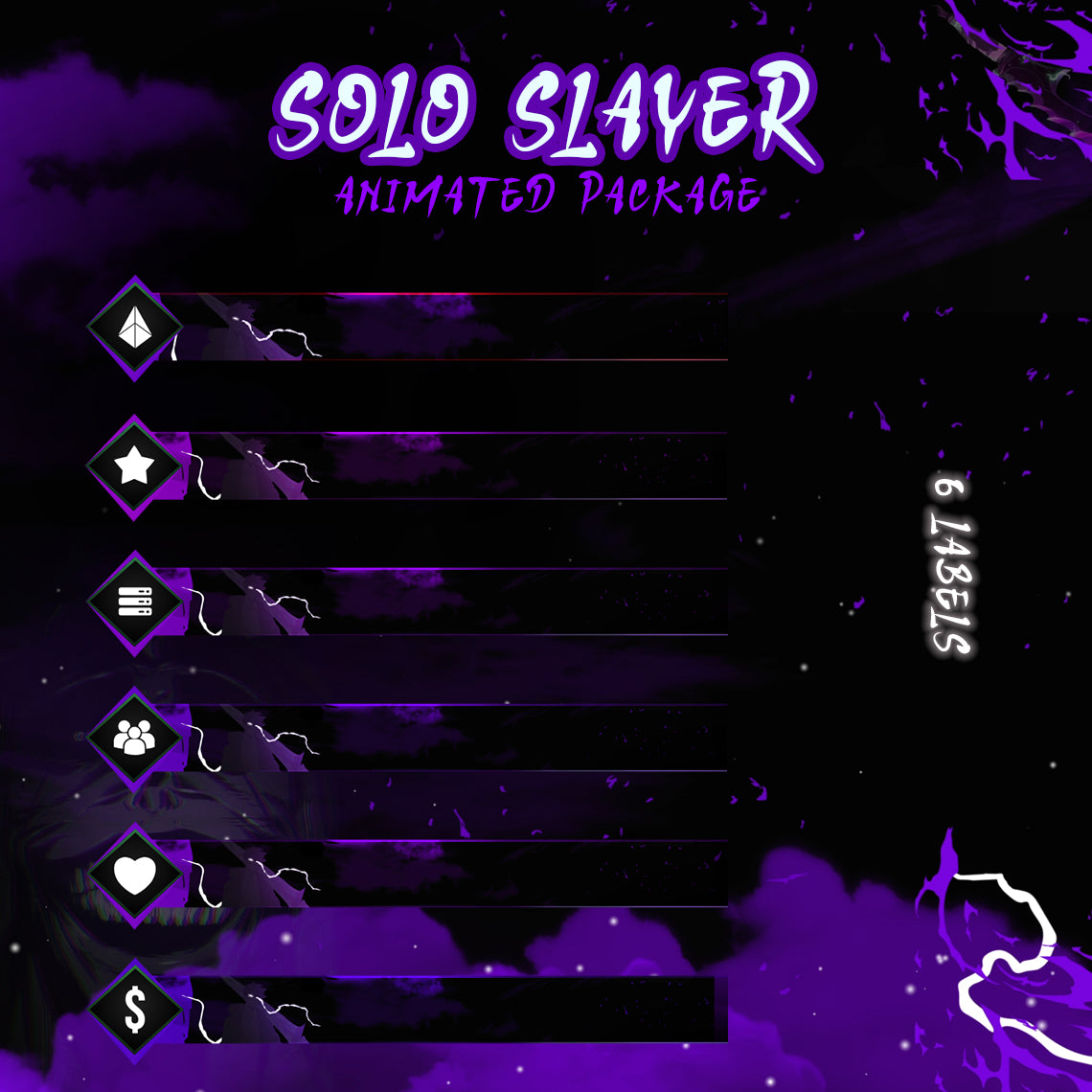 Solo Slayer Stream Package Animated Full Animated Package