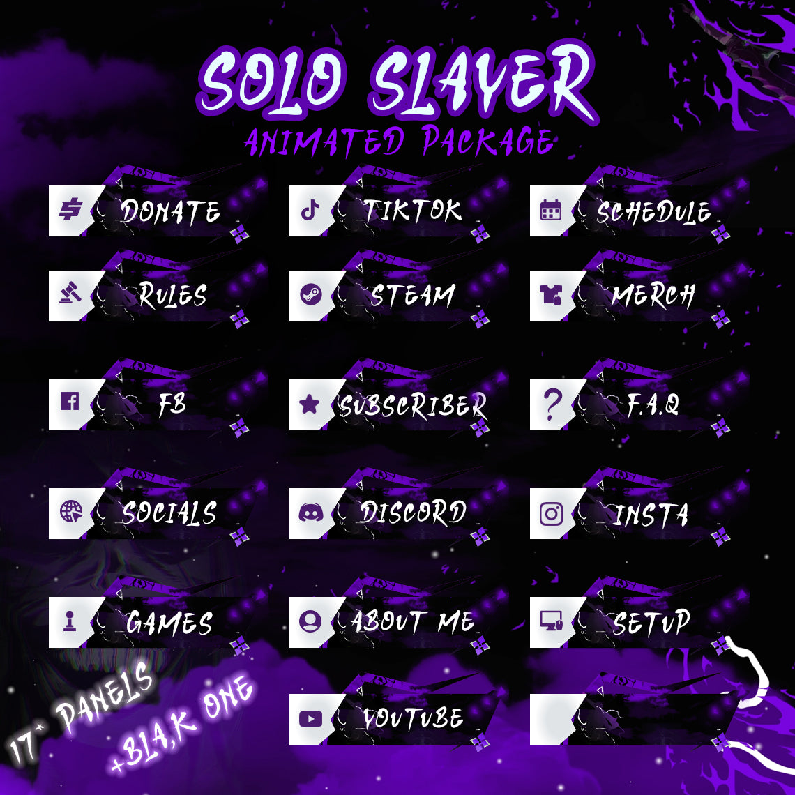 Solo Slayer Stream Package Animated Full Animated Package