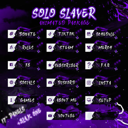 Solo Slayer Stream Package Animated Full Animated Package