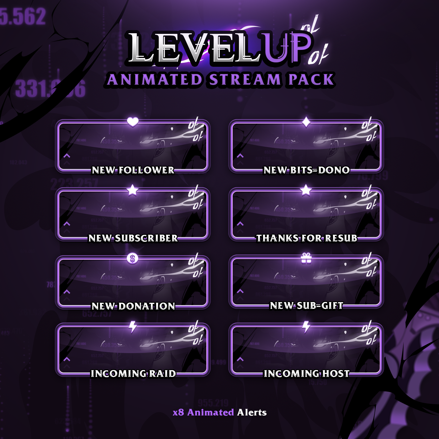 Premium Solo Leveling Stream Package Animated