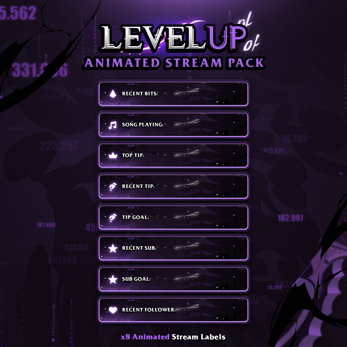 Premium Solo Leveling Stream Package Animated