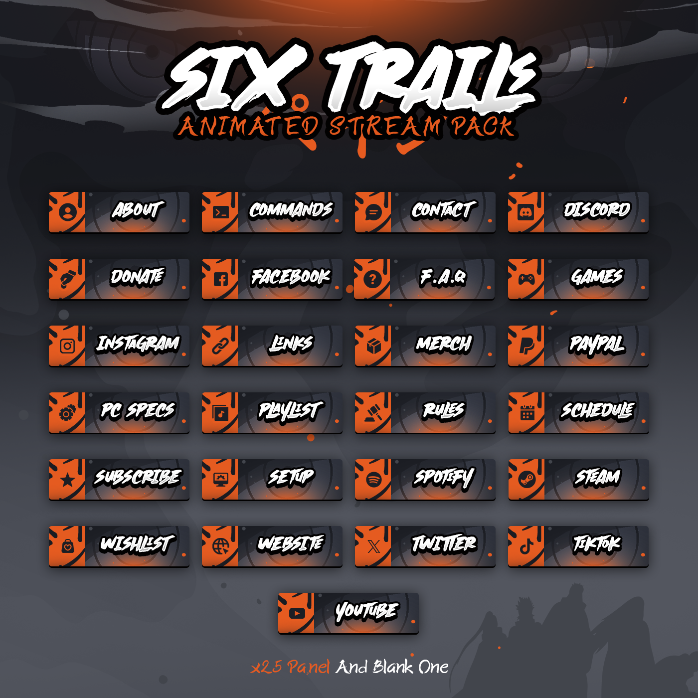 Pain Six Trails Twitch overlays full stream package