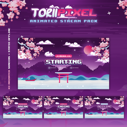 Torii Pixel Stream Package Pixel Art Stream Overlays