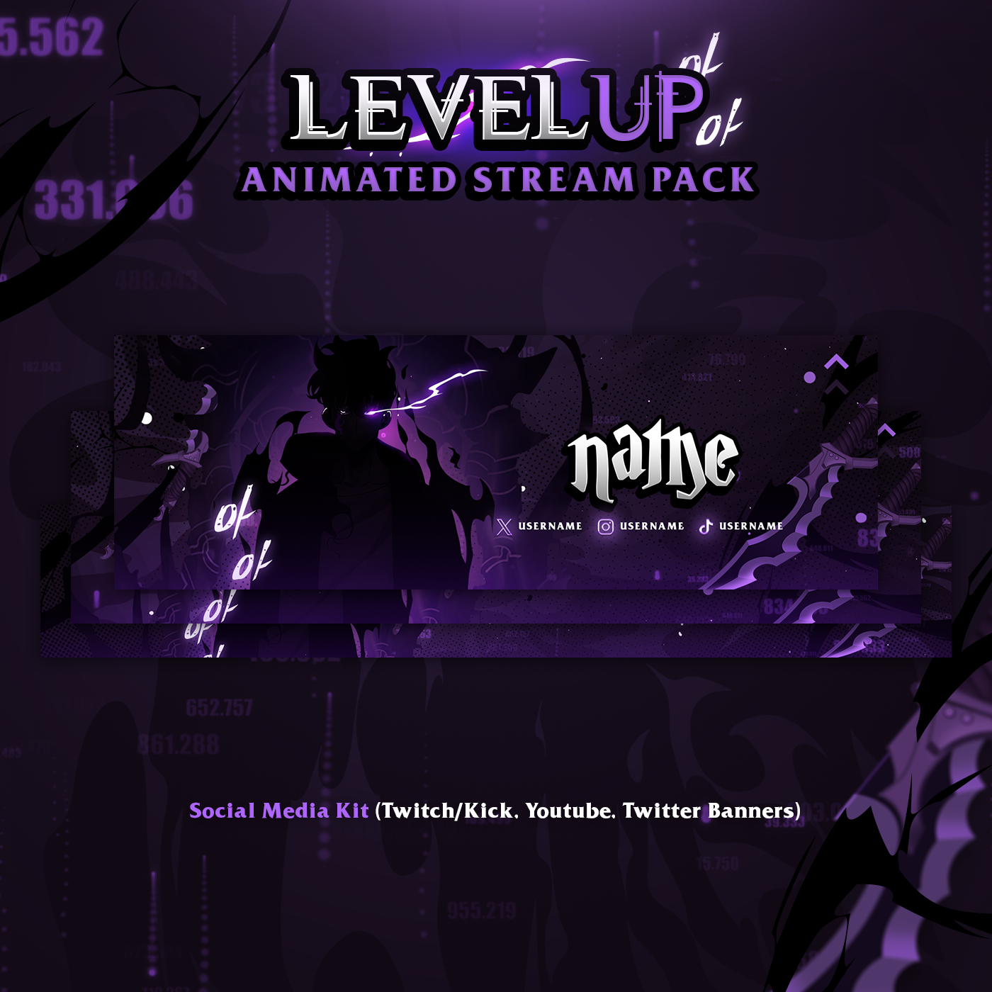 Premium Solo Leveling Stream Package Animated