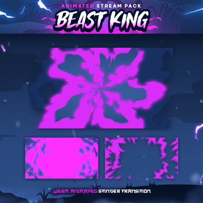 Beast King Anime Stream Pack Twitch Overlays Panels Transition