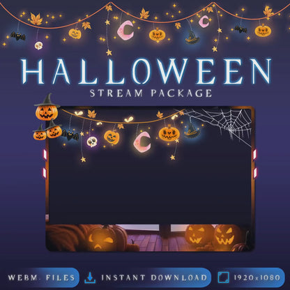 Twitch Overlay Halloween Decorqtions Package