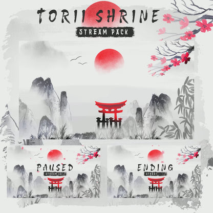 Animated Torii Shrine For twitch streamers full twitch package