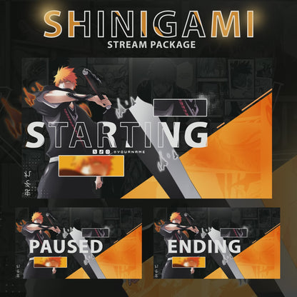 Bleach Twitch Overlays full Stream Package Orange