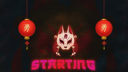 Kitsune Mask Animated Twitch Overlay Package