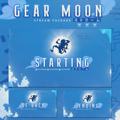 Animated Luffy Gear FifthMoon Twitch overlays full stream