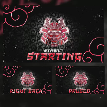 Animated Red Oni Stream Overlay Package