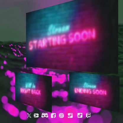 Animated Stream Package Retro Neon