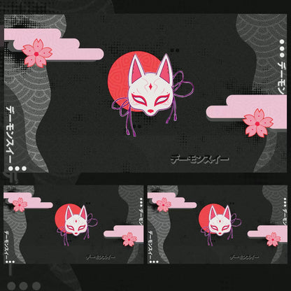 Premium Animated Black Red Kitsune Stream Package
