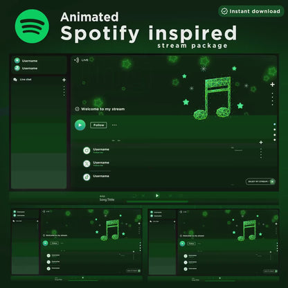 Animated Green Spotify Stream Package