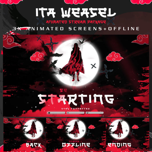 Sharingan Stream Package Twitch overlays full stream package