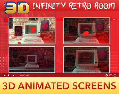 3D Retro Sharingan Stream Package Twitch overlays full stream package